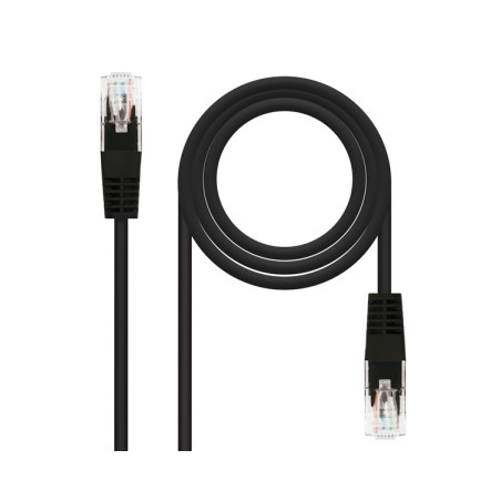 CABLE DE RED LATIGUILLO RJ45 UTP CAT6 AWG24 1 M NEGRO NANOCABLE