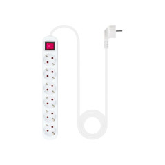 REGLETA PROTECTORA 6 TOMAS CON INTERRUPTOR BLANCO NANOCABLE