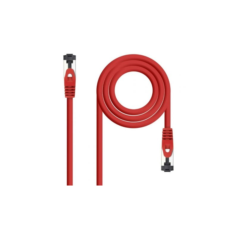 CABLE DE RED LATIGUILLO SSTP CAT8.1 AWG26 0.25 M ROJO NANOCABLE