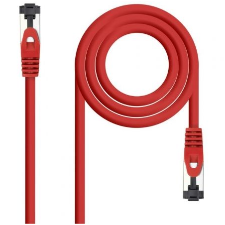 CABLE DE RED LATIGUILLO SSTP CAT8.1 AWG26 0.25 M ROJO NANOCABLE