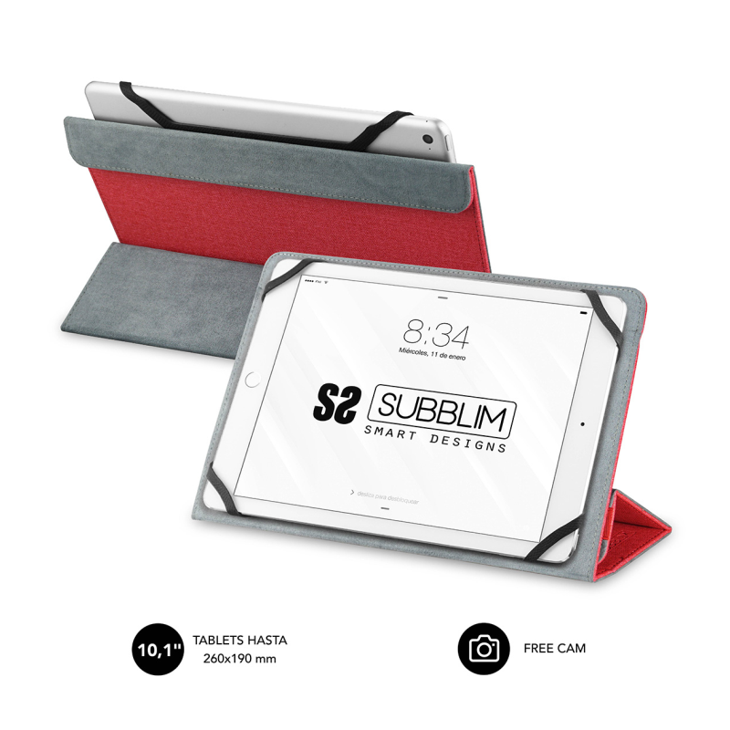 SUBBLIM Funda Tablet Freecam Case 10,1 Red