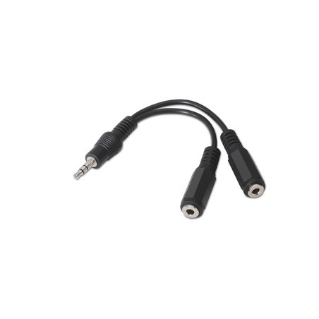 Cable audio nanocable 1 x jack 3.5mm a 2 x jack 3.5mm - macho - hembra
