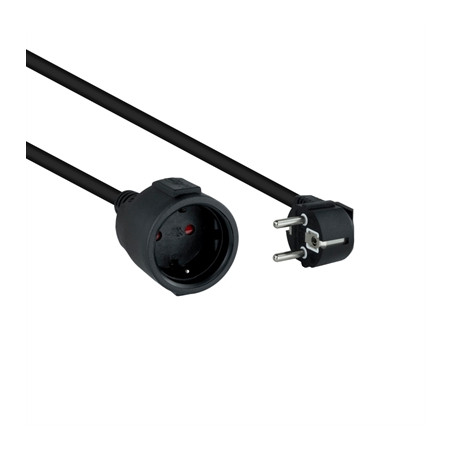 Cable de alimentacion schuko nanocable 5m - macho - hembra - negro