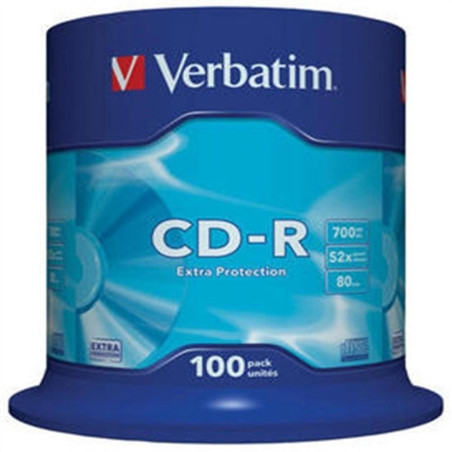 Verbatim cd - r 700mb 48x tarrina 100 unidades datalife extra protecti