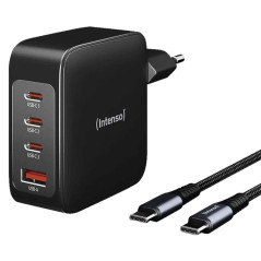 Cargador pared intenso gan w140a3c 3x usb tipo c 1x usb tipo a + cable
