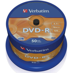 Verbatim dvd - r 4.7gb 16x tarrina 50 unidades advanced azo