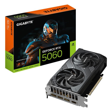Tarjeta grafica gigabyte rtx 5060 windforce 8gb max gddr7 - 3x dp - 1x