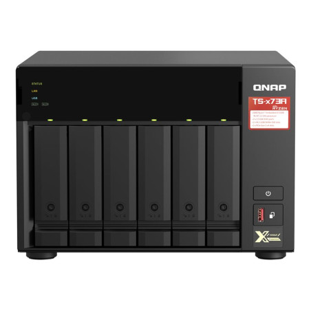 Servidor nas qnap ts - 673a - 8g 8gb 2.5g 6 compartimentos
