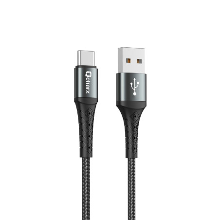 Cable qcharx lyon usb a tipo c 3a - 1 m - aleación de aluminio negro c