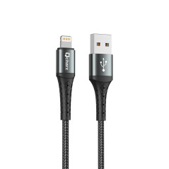 Cable qcharx lyon usb a lightning 3a - 1 m - aleación de aluminio negr