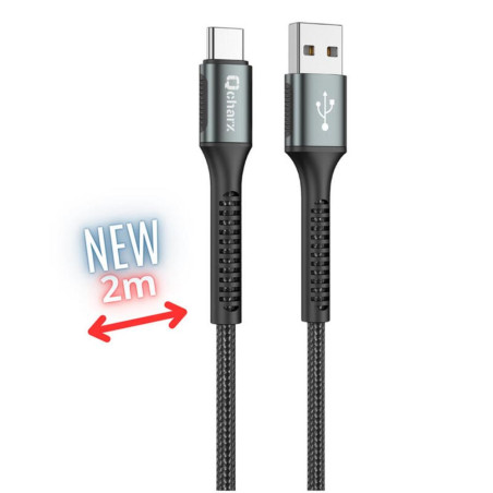 Cable qcharx prague usb tipo c a usb tipo a - 2m - aleacion de alumini