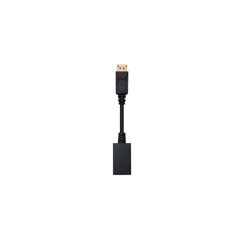 Adaptador displayport a hdmi nanocable macho - hembra 15cm negro
