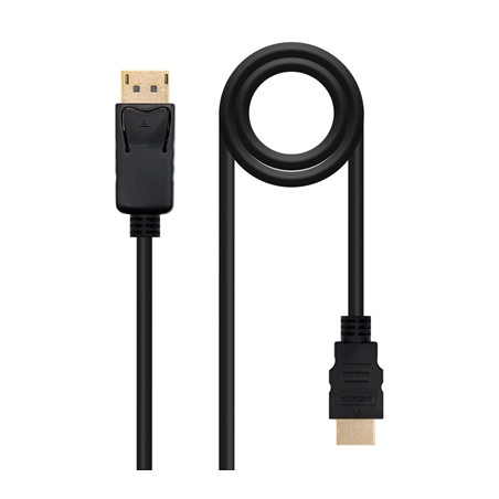 Cable displayport a hdmi nanocable 1m - macho - macho - negro