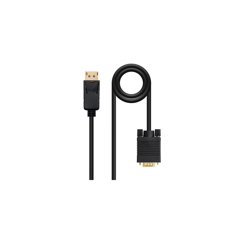Cable conversor displayport a vga nanocable 1m - macho - macho - negro