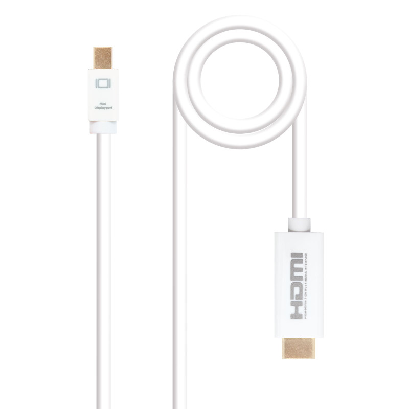 Cable nanocable conversor mini dp a hdmi mini dp - m - hdmi - m blanco 2.0 m
