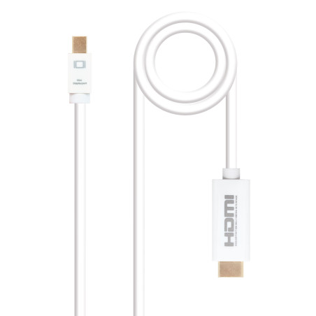 Cable nanocable conversor mini dp a hdmi mini dp - m - hdmi - m blanco