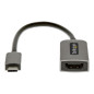 Cable usb tipo c a hdmi 4k startech 13cm - macho - hembra - gris