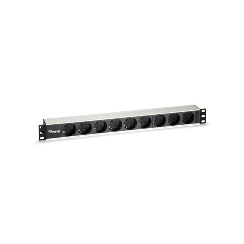 Regleta equip rack 19 pulgadas 1u 9 tomas schucko