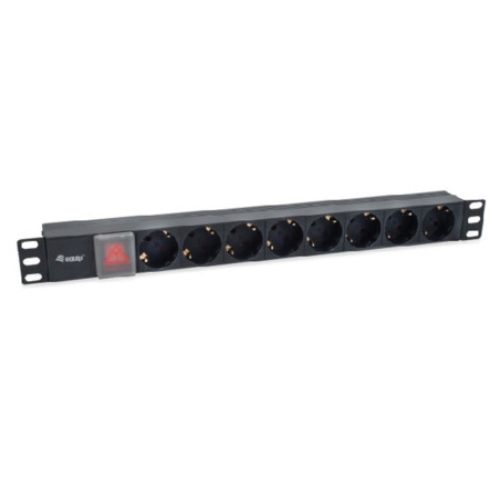 Regleta equip rack 19 pulgadas 1u 8 tomas con interruptor cable iec 14