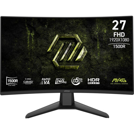 Monitor led gaming 27 pulgadas msi mag 274cf x24 curvo - rapid va - dp