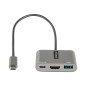 Adaptador usb tipo c a usb tipo c - usb tipo a - hdmi startech macho - hembra - gris