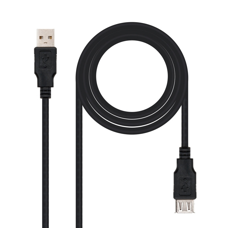 Nanocable Cable USB 2.0 Tipo-A M/H P Negro 1m Nanocable Cable USB 2.0 Tipo-A M/H P Negro 1m