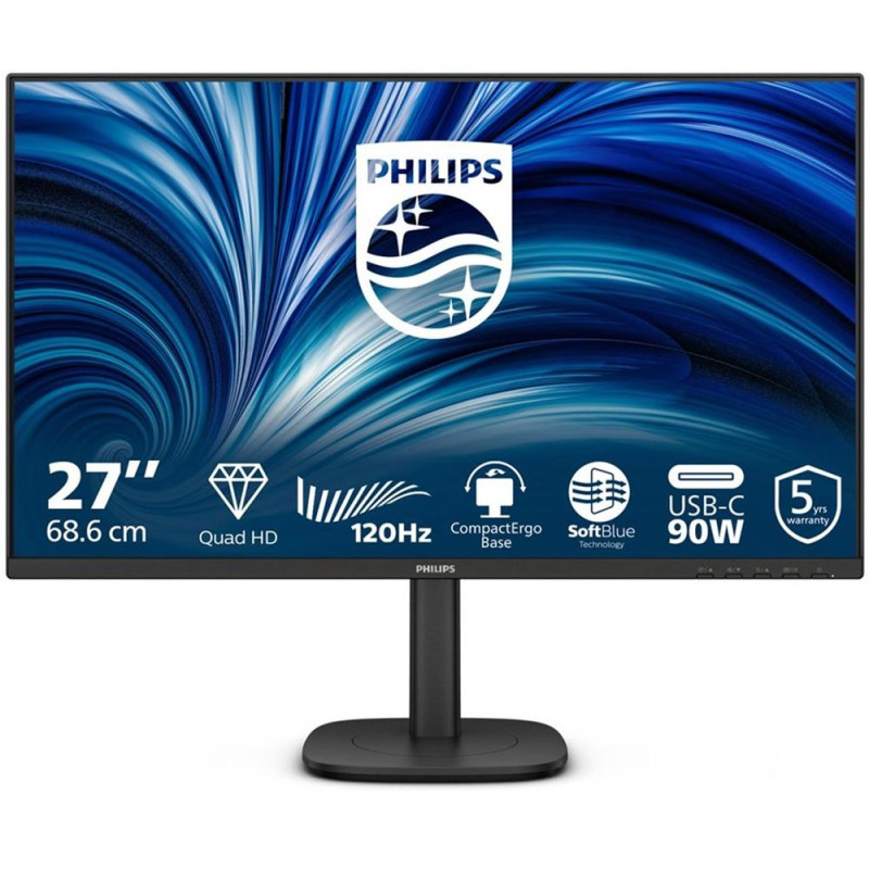 Monitor led 27 pulgadas philips 27b2u3601 - 00 ips - qhd - dp - hdmi - 120hz - 4ms - vesa 100x100