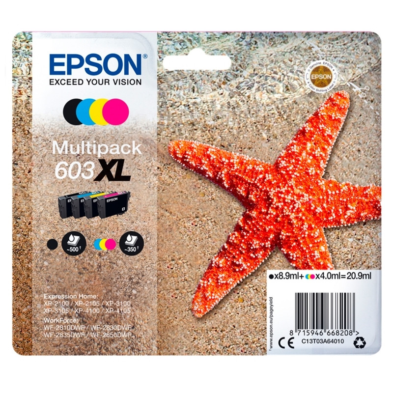 Epson Cartucho Multipack 603XL 4 Colores Epson Cartucho Multipack 603XL 4 Colores