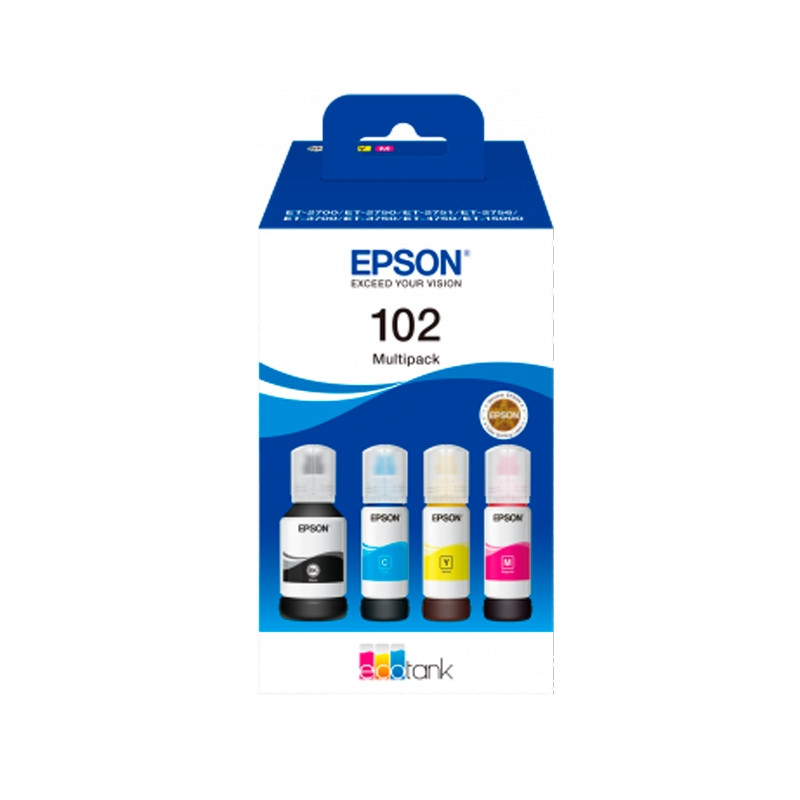 Epson Botellas Multipack Ecotank 102 4 Colores Epson Botellas Multipack Ecotank 102 4 Colores