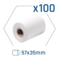 Pack 100 rollos papel térmico datáfono 57x35 mm Pack 100 rollos papel térmico datáfono 57x35 mm