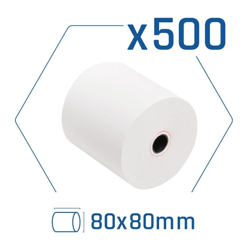 Pack 500 rollos papel térmico sin BPA 80x80mm Pack 500 rollos papel térmico sin BPA 80x80mm