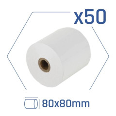 iggual Caja 50 rollos papel térmico sin BPA 80x80