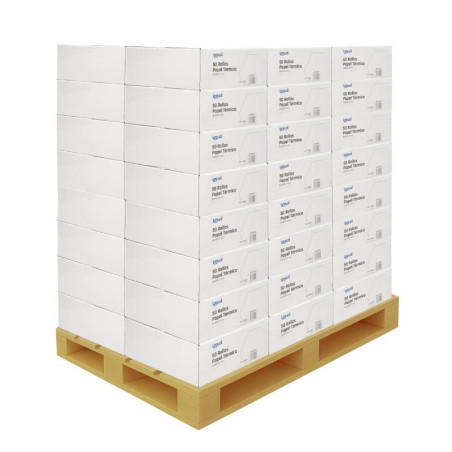 Palet 2400 rollos papel térmico sin BPA 80x80mm