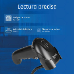 iggual Lector código barras 2D USB gatillo soporte