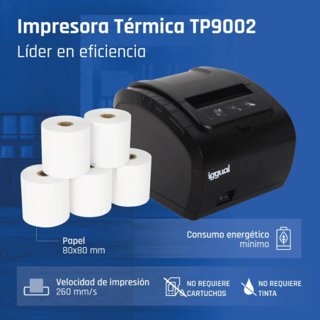 iggual Impresora Térmica TP8002 USB+RS232+Ethernet