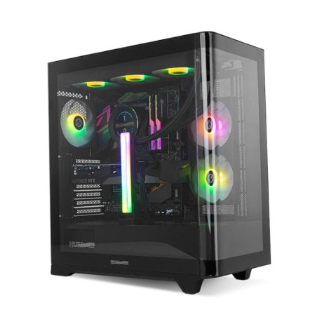 NOX Semitorre HUMMER ETHER Cristal Curvo Negro