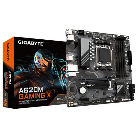 GIGABYTE A620M GAMING X Placa base - Soporta CPUs AMD Ryzen 8000, VRM 