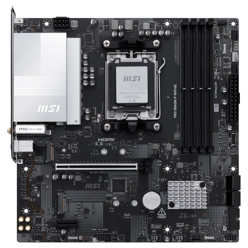 MSI PRO B840M-P WIFI6E placa base AMD B840 Zócalo AM5 micro ATX