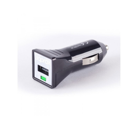CARGADOR USB PARA COCHE 1A DESIGN NEGRO APPROX
