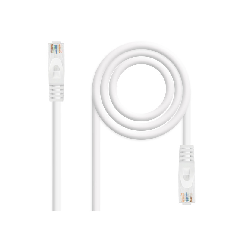 CABLE DE RED LATIGUILLO RJ45 UTP CAT6A AWG24 0.5 M BLANCO NANOCABLE