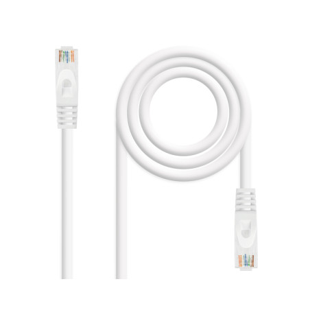 CABLE DE RED LATIGUILLO RJ45 UTP CAT6A AWG24 0.5 M BLANCO NANOCABLE