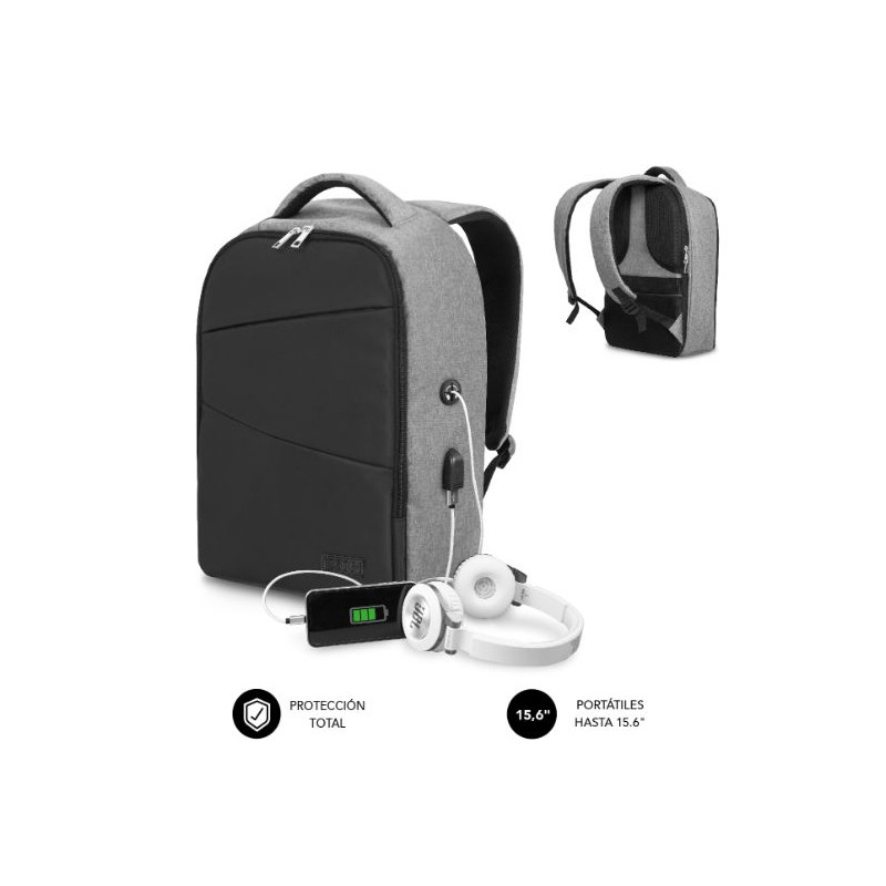 MOCHILA SECURE V2 AP ANTIROBO 16 GRIS SUBBLIM