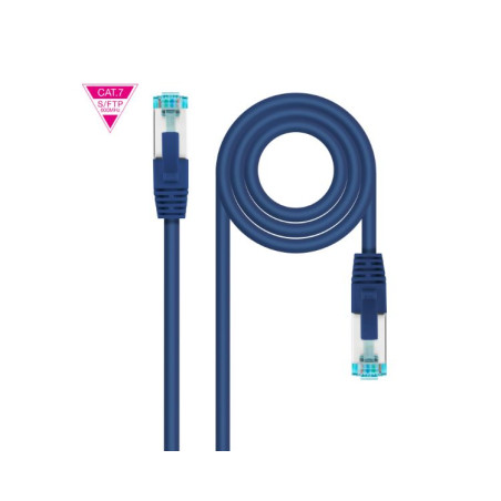 CABLE DE RED LATIGUILLO 600MHZ LSZH SFTP PIMF CAT7 AWG26 0.25 M AZUL N