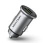 CARGADOR COCHE USB-A + USB-C 20W GRIS VENTION
