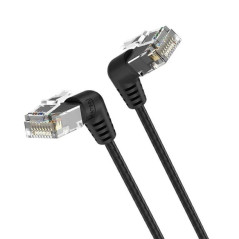 CABLE DE RED LATIGUILLO ACODADO RJ45 UTP CAT6A AWG32 0.5 M NEGRO VENTI