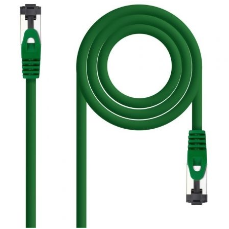 CABLE DE RED LATIGUILLO SSTP CAT8.1 AWG26 0.25 M VERDE NANOCABLE