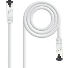 CABLE DE RED LATIGUILLO SSTP CAT8.1 AWG26 0.50 M BLANCO NANOCABLE