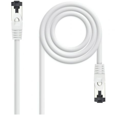 CABLE DE RED LATIGUILLO SSTP CAT8.1 AWG26 0.50 M BLANCO NANOCABLE