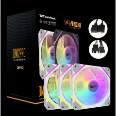KIT 3 VENTILADORES AUXILIAR DM-12 120 PRO A-RGB BLANCO DARKFLASH