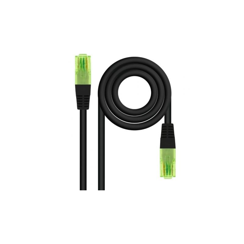 CABLE DE RED LATIGUILLO UTP CCA CAT6 AWG26 2 M NEGRO NANOCABLE